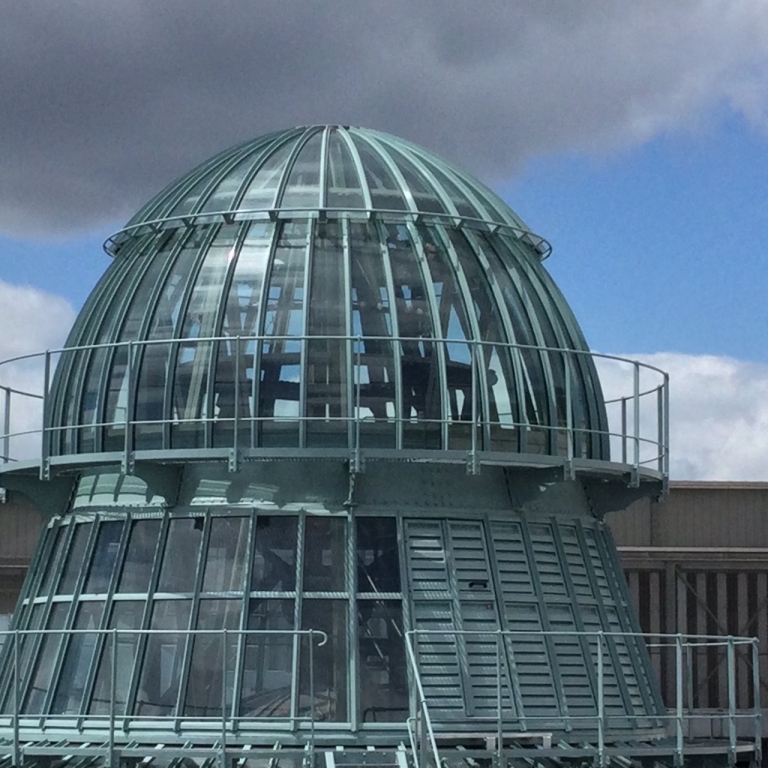 The historic dome of the Galeries Lafayette is being restored